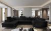 Photo Modern U-shaped sofa (2 chaise longues) with bed and storage - black - 347x202 - LUIS