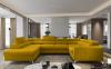 Photo Modern U-shaped sofa (2 chaise longues) with bed and storage - mustard - 347x200 - LUIS