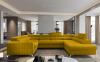 Photo Modern U-shaped sofa (2 chaise longues) with bed and storage - mustard - 347x200 - LUIS