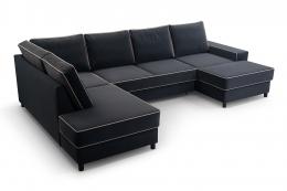 SOFÁ CAMA CON ARCÓN FORMA DE U 320 CM X 200 OXANA NEGRO