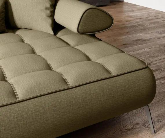 Photo Sofa - electric extendable seat - olive - SELEDO L
