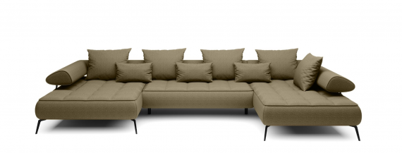 Photo Sofa - electric extendable seat - olive - SELEDO XL
