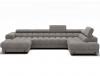 Photo Large sofa with bed | storage | U-shape | reclining headrests | high legs 355 cm x 202 cm Feraria Gray