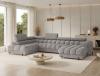 Photo Large sofa with bed | storage | U-shape | reclining headrests | high legs 355 cm x 202 cm Feraria Gray