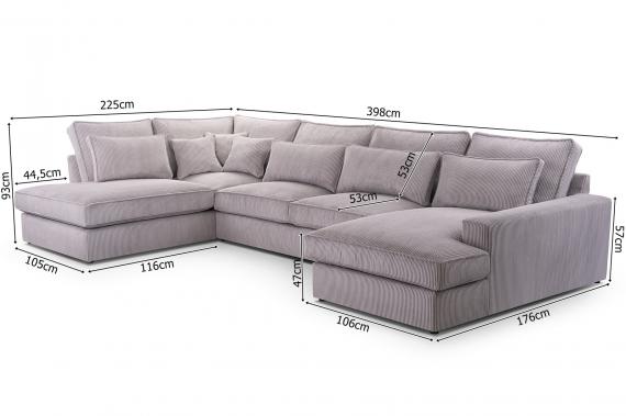 Foto SOFÁ GRANDE U 398 CM X 176 CM X 225 CM CLEO U MOSTAZA
