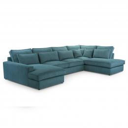 SOFÁ GRANDE U 398 CM X 176 CM X 225 CM CLEO U AZUL