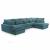 SOFÁ GRANDE U 398 CM X 176 CM X 225 CM CLEO U AZUL