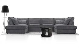 SOFÁ GRANDE EN FORMA DE U 407 CM X 225 COBRA GRIS OSCURO