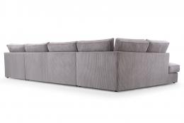 Large U-shaped sofa – Cobra U, Light gray, 407x225