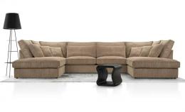 SOFÁ GRANDE EN FORMA DE U 407 CM X 225 COBRA MOSTAZA