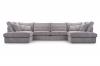 Photo Large U-shaped sofa – Cobra U, Silver/Lincoln 83