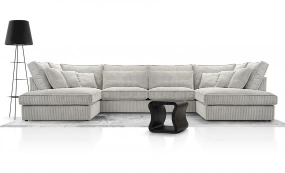 Photo Large U-shaped sofa – Cobra U, Silver/Lincoln 83