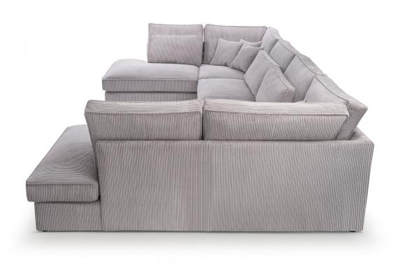 Photo Large U-shaped sofa – Cobra U, Silver/Lincoln 83