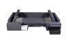 Photo Large U-shaped sofa with bed and 3 storage compartments – ALVARES U, Dark gray, 370x205