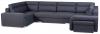 Photo Large U-shaped sofa with bed and 3 storage compartments – ALVARES U, Dark gray, 370x205