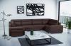Photo Large U-shaped sofa with bed and 3 storage compartments – ALVARES U, Brown, 370x205