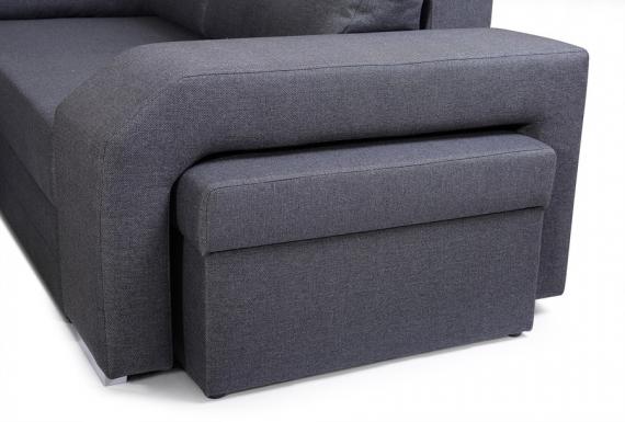 Photo Large U-shaped sofa with bed and 3 storage compartments – ALVARES U, Brown, 370x205