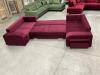 Photo Large U-shaped sofa with bed and 3 storage compartments – ALVARES U, Red, 370x205