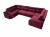 Large U-shaped sofa with bed and 3 storage compartments – ALVARES U, Red, 370x205