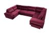 Photo Large U-shaped sofa with bed and 3 storage compartments – ALVARES U, Red, 370x205