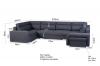 Photo Large U-shaped sofa with bed and 3 storage compartments – ALVARES U, Red, 370x205
