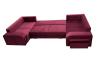 Photo Large U-shaped sofa with bed and 3 storage compartments – ALVARES U, Red, 370x205