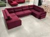 Photo Large U-shaped sofa with bed and 3 storage compartments – ALVARES U, Red, 370x205