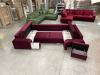 Photo Large U-shaped sofa with bed and 3 storage compartments – ALVARES U, Red, 370x205