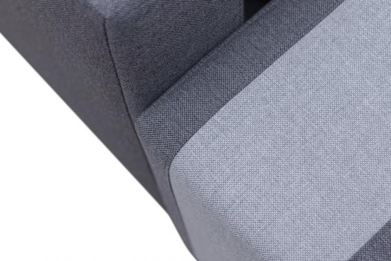 Photo Large U-shaped sofa with bed and 3 storage compartments - ASSAN, Blue/Orange, 370x205