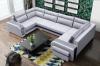 Photo Large U-shaped sofa with bed and 3 storage compartments - ASSAN, Light gray/ Dark gray
