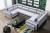 Large U-shaped sofa with bed and 3 storage compartments - ASSAN, Light gray/ Dark gray