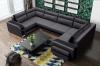 Photo Large U-shaped sofa with bed and 3 storage compartments - ASSAN, Gray/Black