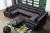Large U-shaped sofa with bed and 3 storage compartments - ASSAN, Gray/Black