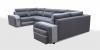 Photo Large U-shaped sofa with bed and 3 storage compartments - ASSAN, Gray/Black