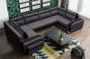 Photo Large U-shaped sofa with bed and 3 storage compartments - ASSAN, Gray/Black