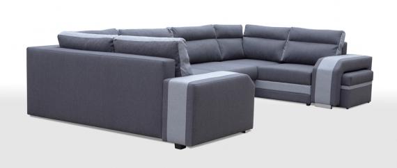 Photo Large U-shaped sofa with bed and 3 storage compartments - ASSAN, Brown/Beige