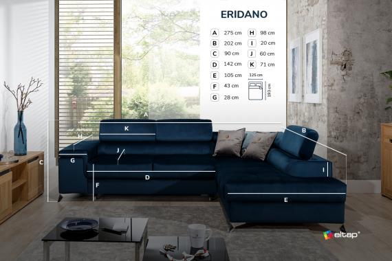 Foto Sofá moderno con respaldo ajustable - Eridano, Gris, 275x202