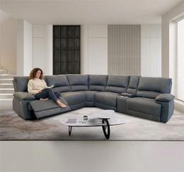 Sofá esquinero Reclinables Eléctricos con dos asientos relax Soho Gris
