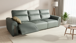 Sofá Relax R1 Premium – Piel Natural con Motor Eléctrico (280 cm)