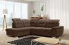 Photo High-back corner sofa, with bed, storage, reclining headrests – Lotta, Brown 258cm x 212cm