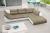 SOFÁ CHAISELONGUE GRANDE CON PATAS ALTAS 325 CM X 220 CM AXE BEIGE TELA/BLANCO POLIPIEL