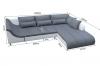 Foto SOFÁ CHAISELONGUE GRANDE CON PATAS ALTAS 325 CM X 220 CM AXE BEIGE TELA/BLANCO POLIPIEL