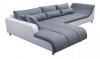 Foto SOFÁ CHAISELONGUE GRANDE CON PATAS ALTAS 325 CM X 220 CM AXE GRIS TELA/BLANCO POLIPIEL