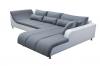 Foto SOFÁ CHAISELONGUE GRANDE CON PATAS ALTAS 325 CM X 220 CM AXE GRIS TELA/BLANCO POLIPIEL