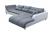 SOFÁ CHAISELONGUE GRANDE CON PATAS ALTAS 325 CM X 220 CM AXE GRIS TELA/BLANCO POLIPIEL