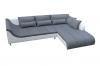 Foto SOFÁ CHAISELONGUE GRANDE CON PATAS ALTAS 325 CM X 220 CM AXE GRIS TELA/BLANCO POLIPIEL