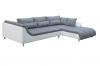 Foto SOFÁ CHAISELONGUE GRANDE CON PATAS ALTAS 325 CM X 220 CM AXE GRIS TELA/BLANCO POLIPIEL