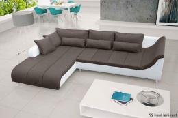 Corner sofa - AXE, Brown / White, 325x220