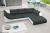 SOFÁ CHAISELONGUE GRANDE CON PATAS ALTAS 325 CM X 220 CM AXE NEGRO TELA/BLANCO POLIPIEL