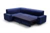 Photo Corner sofa bed with storage and pouf ‒ MECENAS, Blue, 277x195